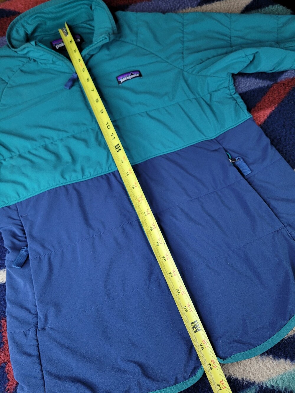 Patagonia Pack In Jacket Womens Large Borealis Green Blue Full Zip - Picture 8 of 8